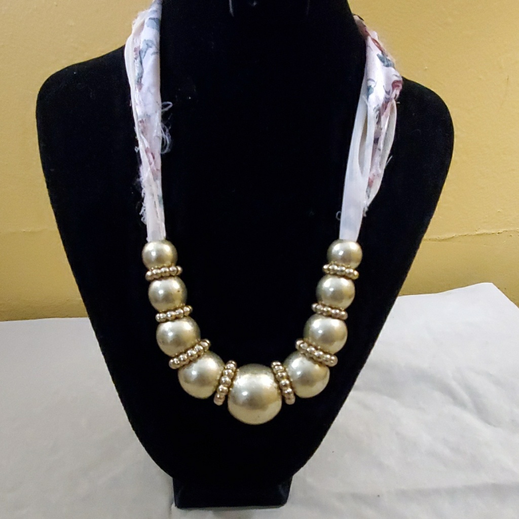 Freedom At Topshop Fabric Gold Necklace #42